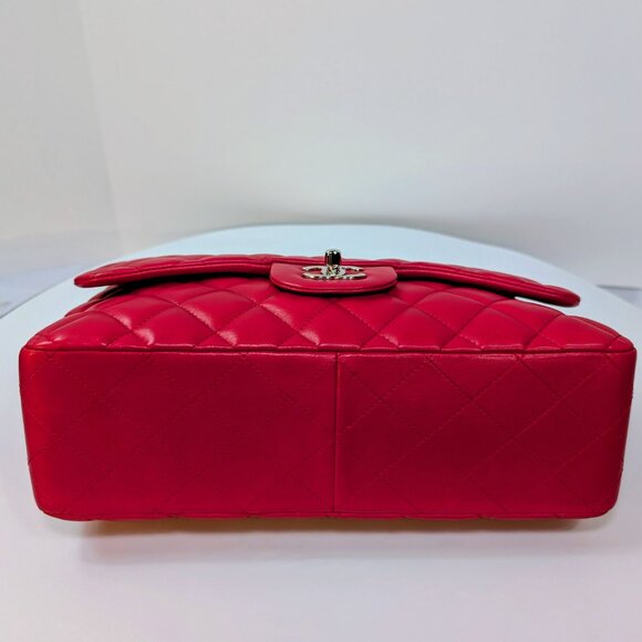 Chanel Red Classic Jumbo Single Flap Bag - Picture 9 of 16